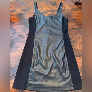 Free People Black Faux Leather Mini Dress Size Medium
